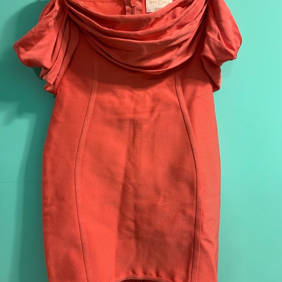 Miss Circle Draped Off Shoulder Bandage Dress - Picture 2 of 8